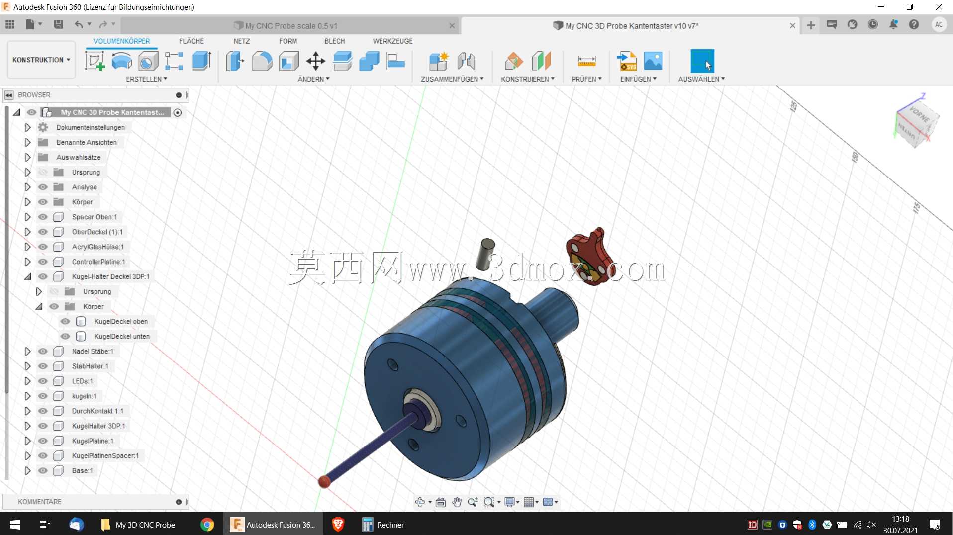 我的3D CNC探针最终版由爱制成;)