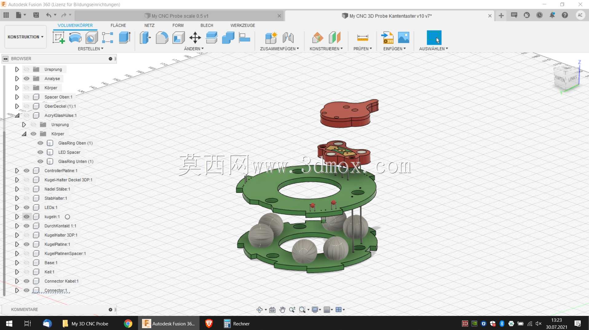 我的3D CNC探针最终版由爱制成;)