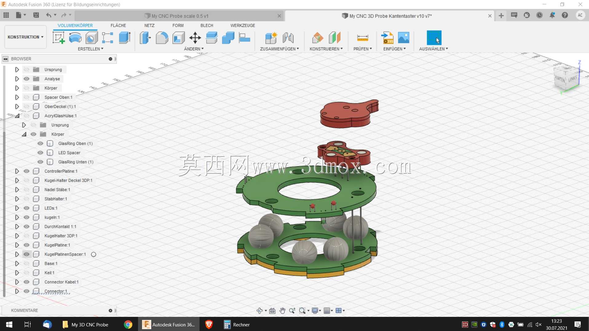 我的3D CNC探针最终版由爱制成;)