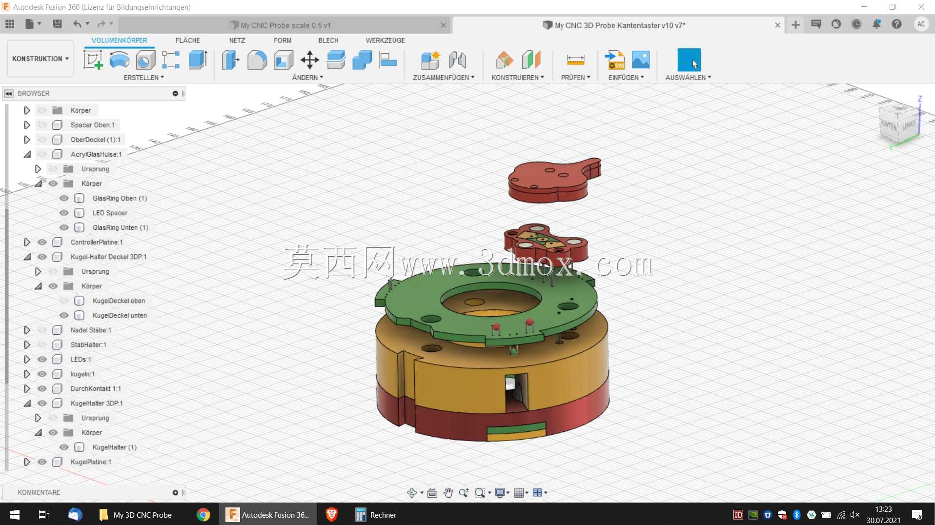 我的3D CNC探针最终版由爱制成;)