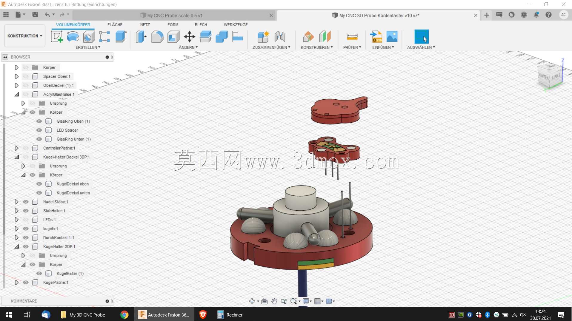 我的3D CNC探针最终版由爱制成;)