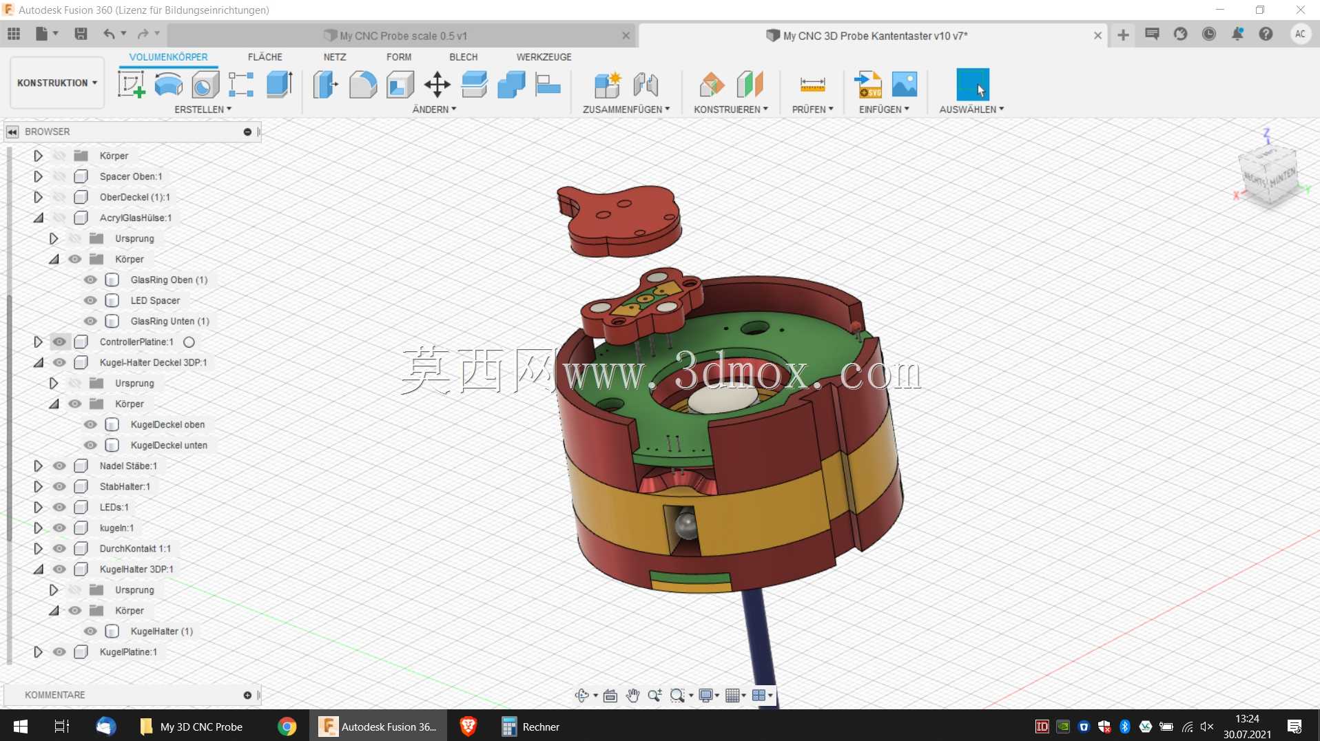 我的3D CNC探针最终版由爱制成;)
