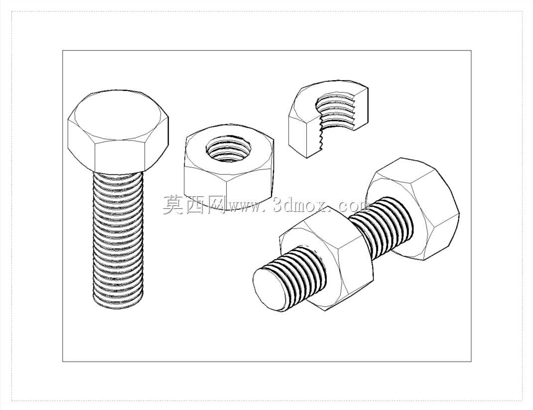 AutoCAD-������˨\u0026��ĸ