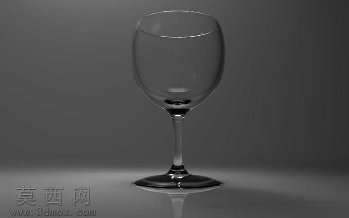 写实玻璃高脚红酒杯三维设计作品