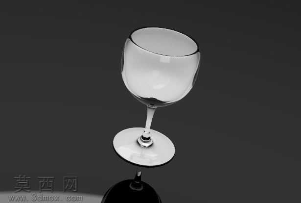 写实玻璃高脚红酒杯三维设计作品