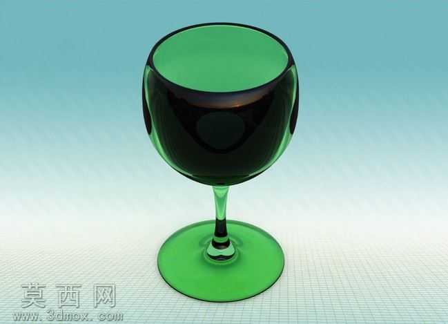 写实玻璃高脚红酒杯三维设计作品