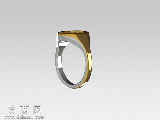 简约光面素圈男士戒指三维设计作品
