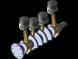 Solidworks上的四缸发动机