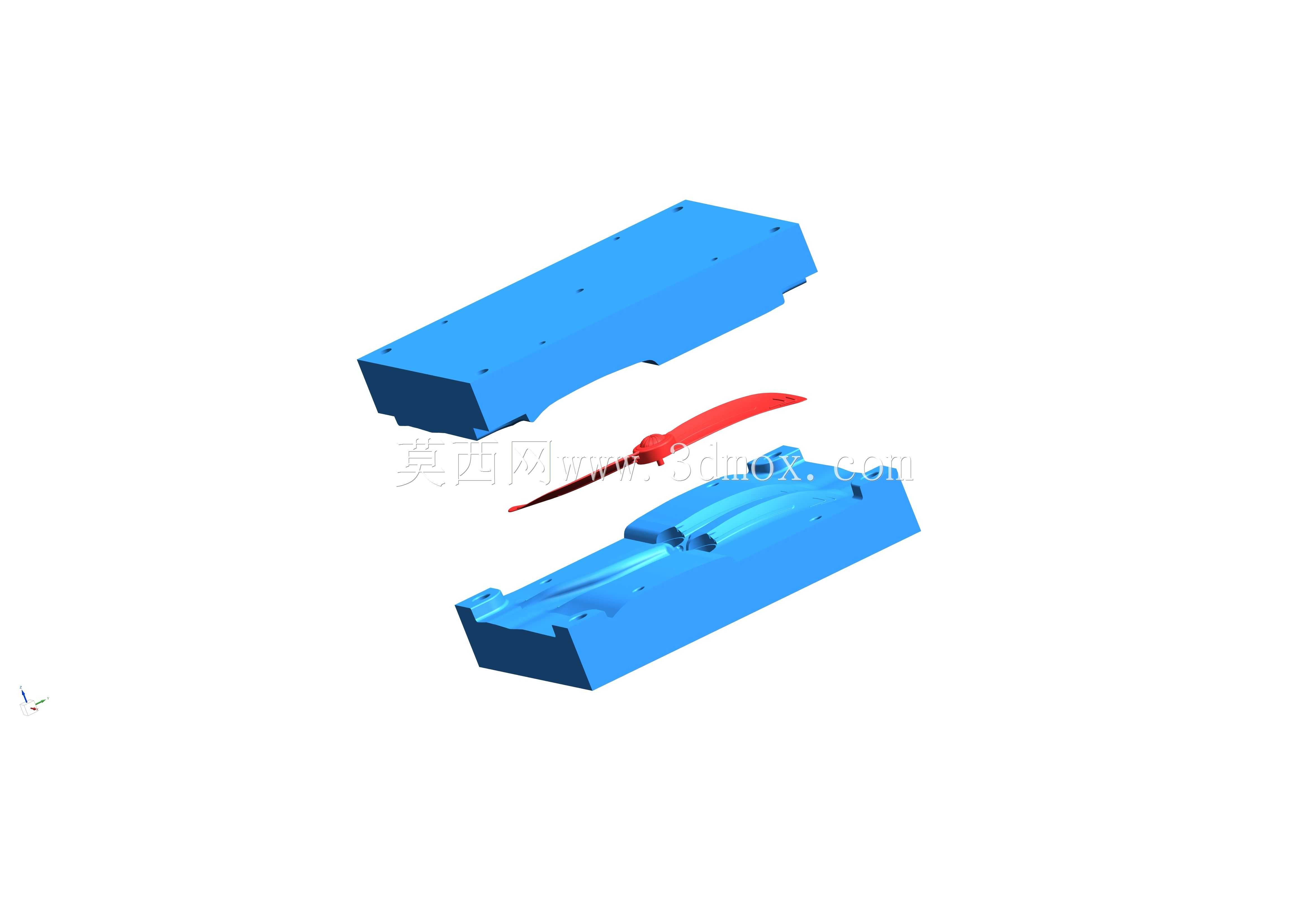 2个翼扇叶片10英寸254mm,带注塑模具