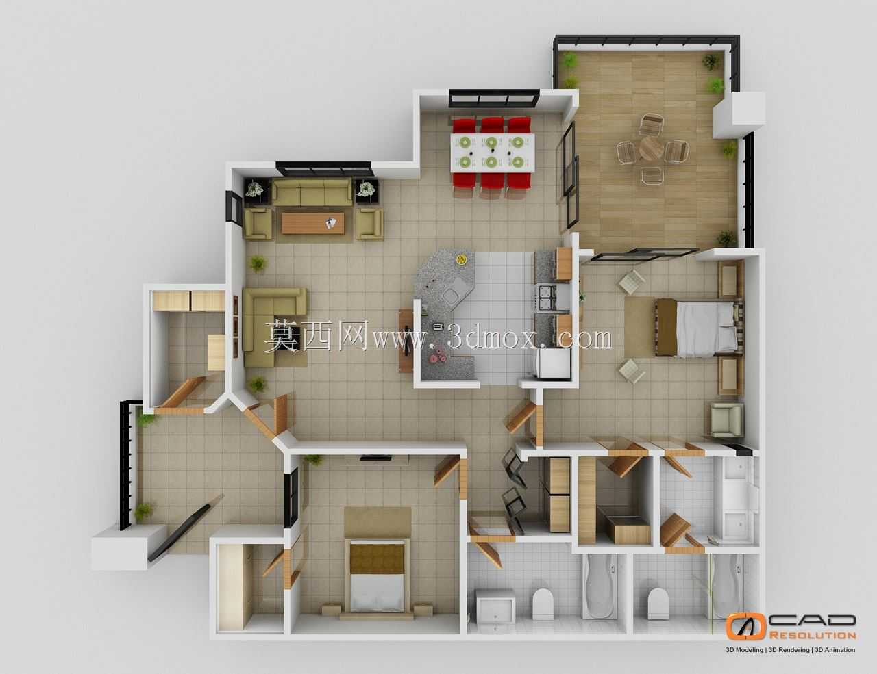 建筑3D平面图和3D房屋设计帮助建筑师完成项目