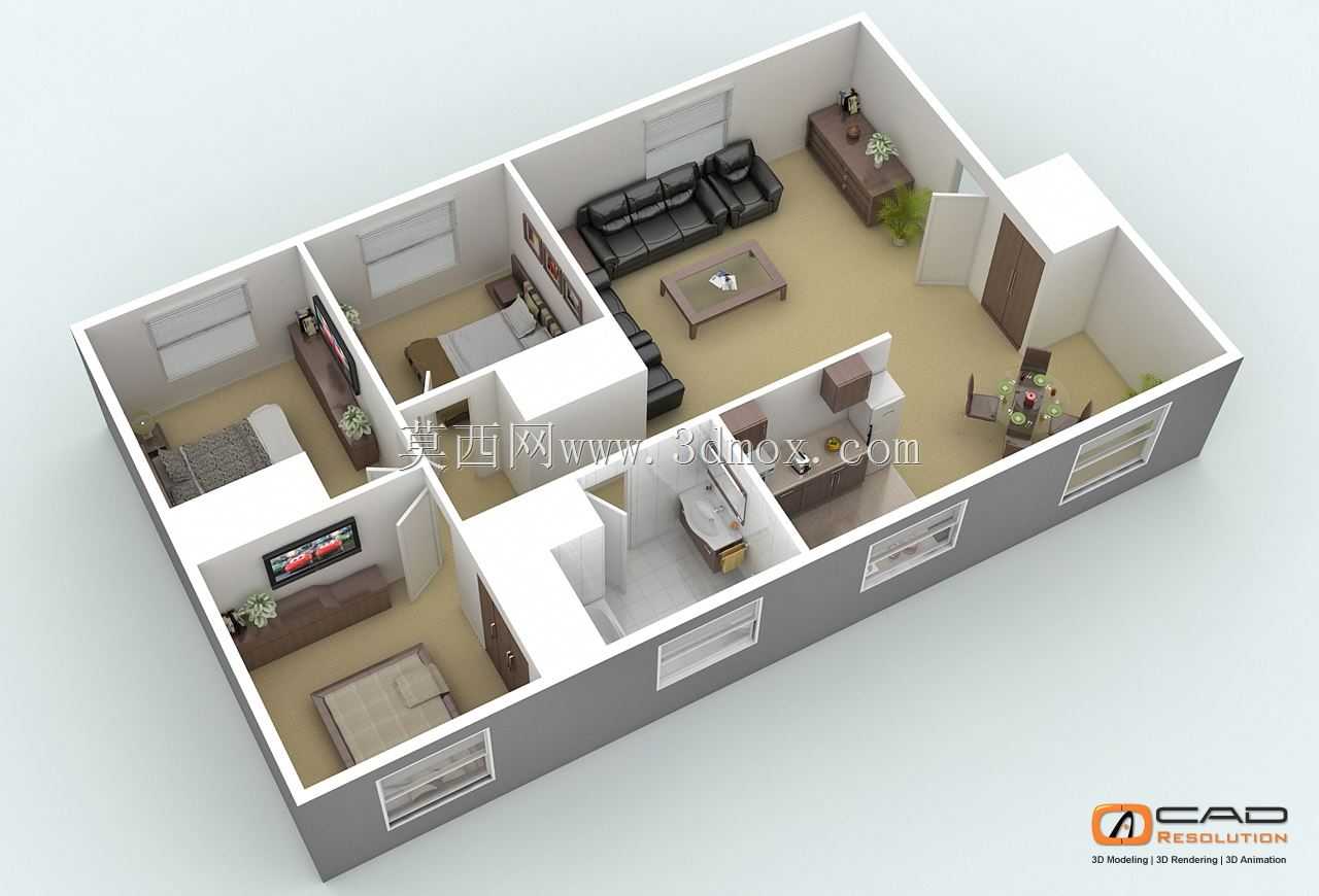 建筑3D平面图和3D房屋设计帮助建筑师完成项目