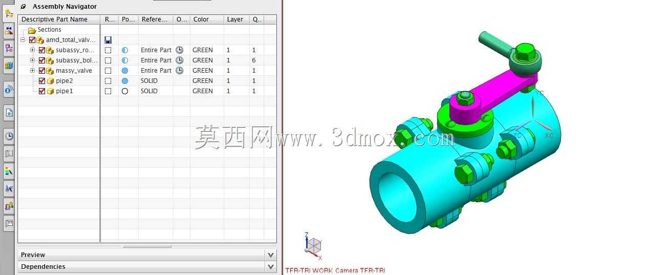 阀门(教程:学习如何从Unigraphics NX assembly生成零件报告表(MS Excel文件)