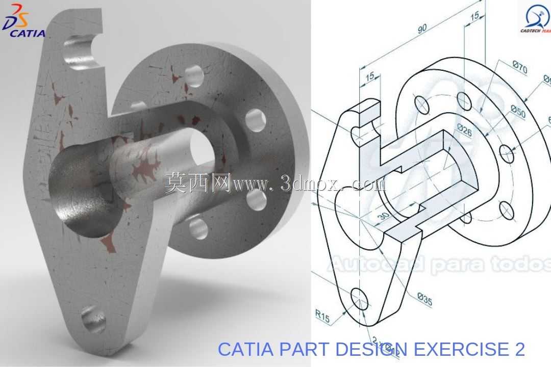 catia教程|简单零件设计练习2 | cadtech mahi