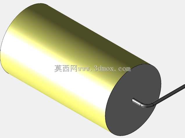直径17 mm的轴向或圆柱形薄膜电容器3D模型(聚酯和聚丙烯,黄色)