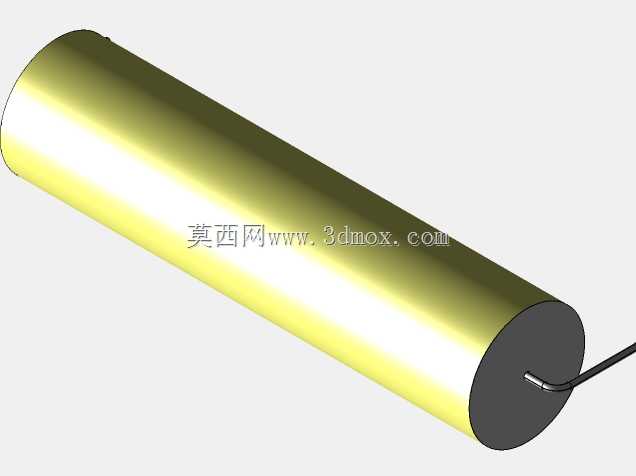 直径15.5mm的轴向或圆柱形薄膜电容器3D模型(聚酯和聚丙烯,黄色)