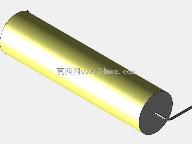 直径14.5mm的轴向或圆柱形薄膜电容器3D模型(聚酯和聚丙烯,黄色)