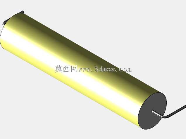直径12.5mm的轴向或圆柱形薄膜电容器3D模型(聚酯和聚丙烯,黄色)