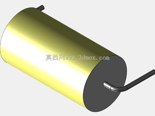 直径10 mm的轴向或圆柱形薄膜电容器3D模型(聚酯和聚丙烯,黄色)