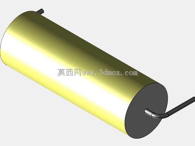 直径10 mm的轴向或圆柱形薄膜电容器3D模型(聚酯和聚丙烯,黄色)