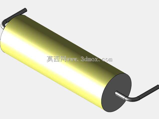 直径8mm的轴向或圆柱形薄膜电容器3D模型(聚酯和聚丙烯,黄色)