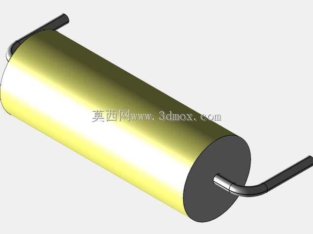 直径7 mm的轴向或圆柱形薄膜电容器3D模型(聚酯和聚丙烯,黄色)