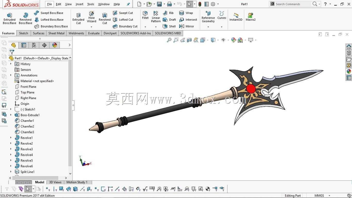 ¬�������սʿ3dģ��| Solidworks�̳�