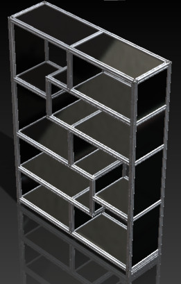 LIBRERO PERFIL ALUMINIO 30X30