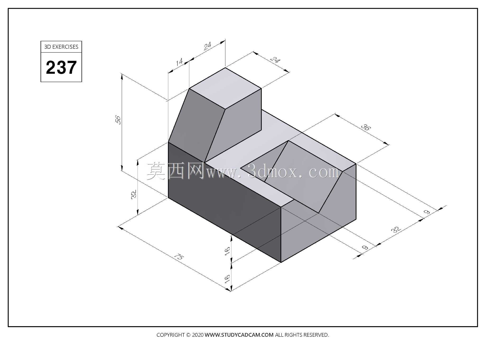 Studycadcam 3D CAD练习237/simple solid Autodesk Inventor Pro