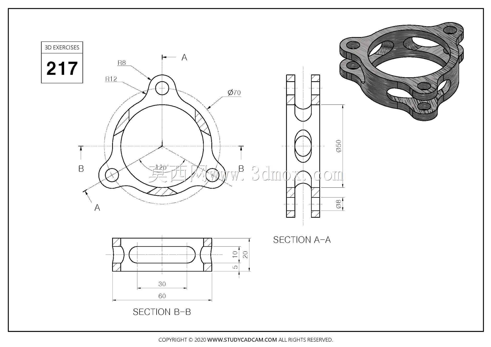 Studycadcam 3D CAD��ϰ217/������modelmania 2015 Autodesk Inventor Pro