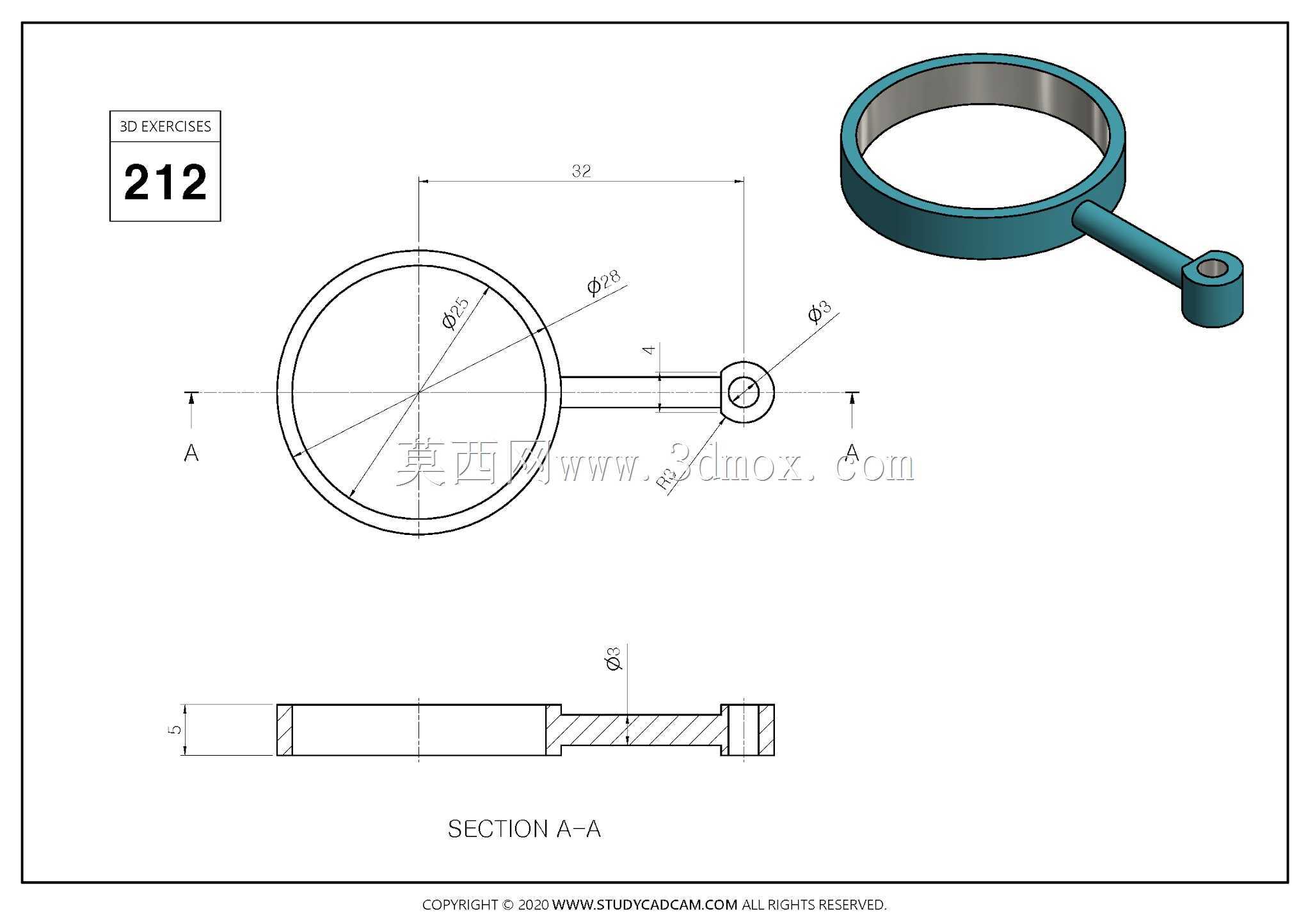 Studycadcam 3D CAD��ϰ212 Autodesk Inventor Pro