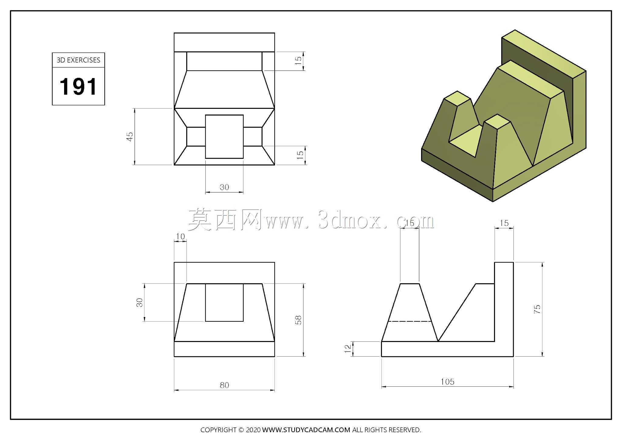 Studycadcam 3D CAD��ϰ191 Autodesk Inventor Pro