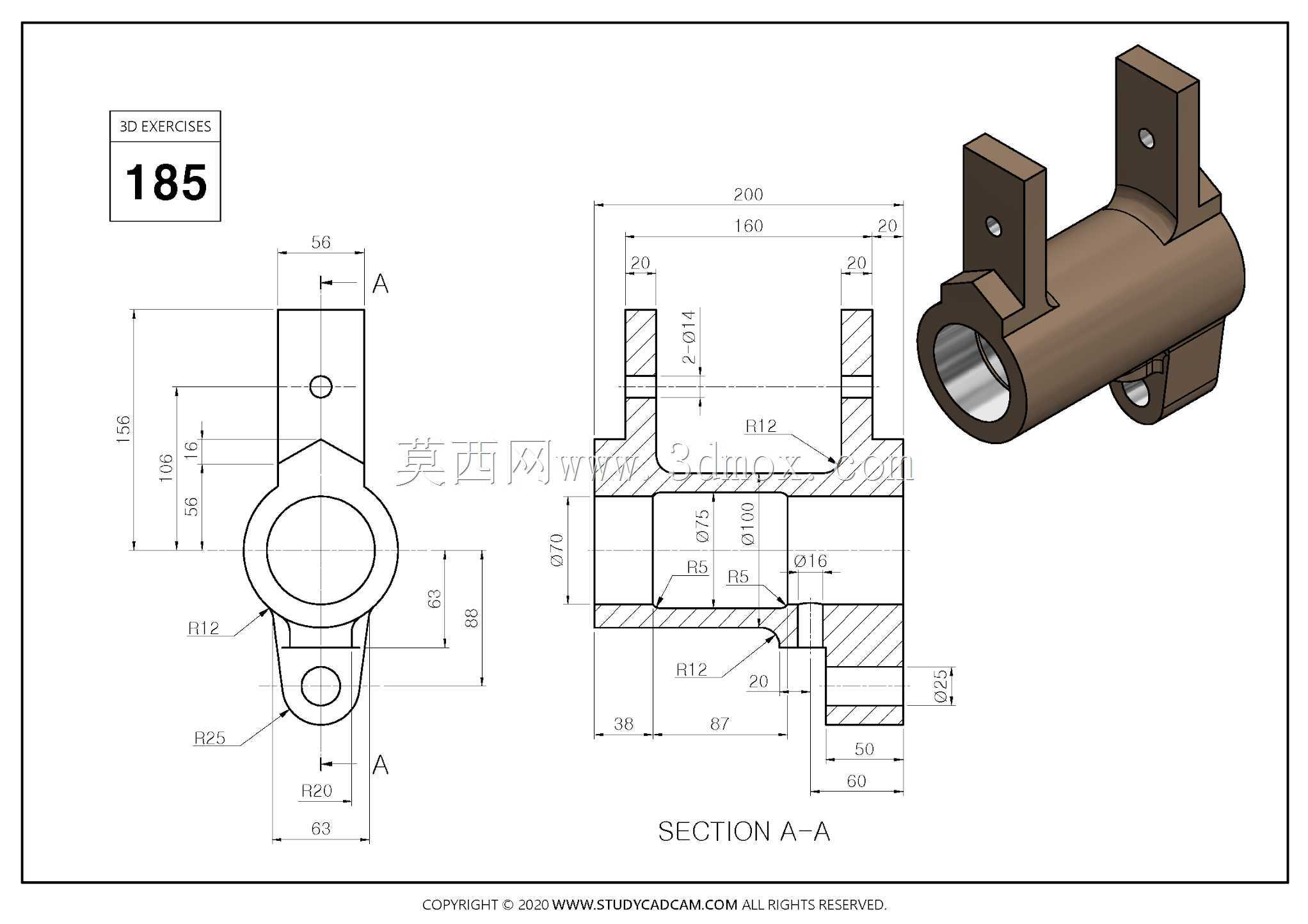 Studycadcam 3D CAD��ϰ185/����͹̨Autodesk Inventor Pro