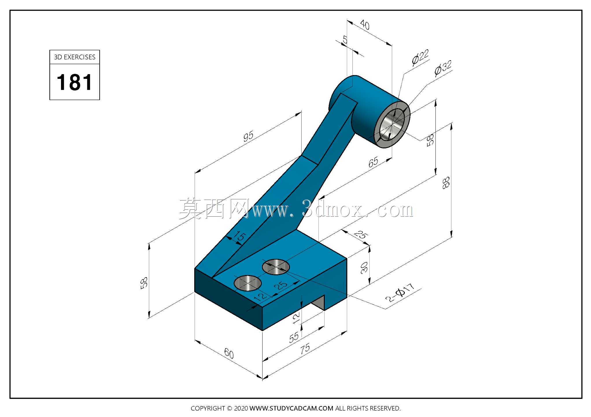 Studycadcam 3D CAD练习181 Autodesk Inventor Pro