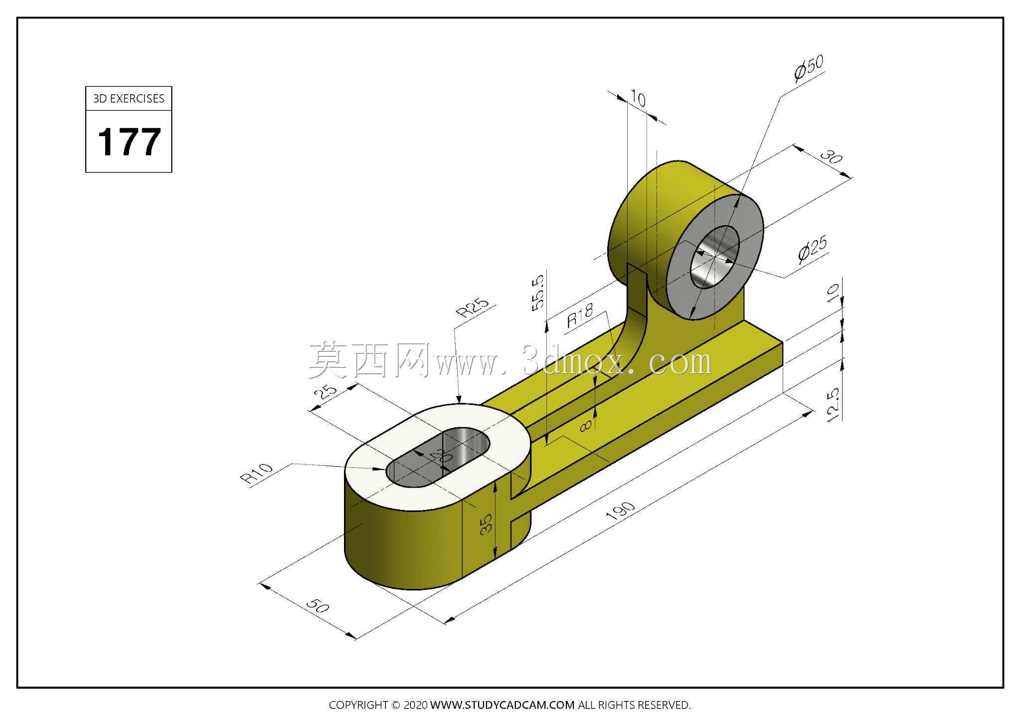 Studycadcam 3D CAD练习177 Autodesk Inventor Pro