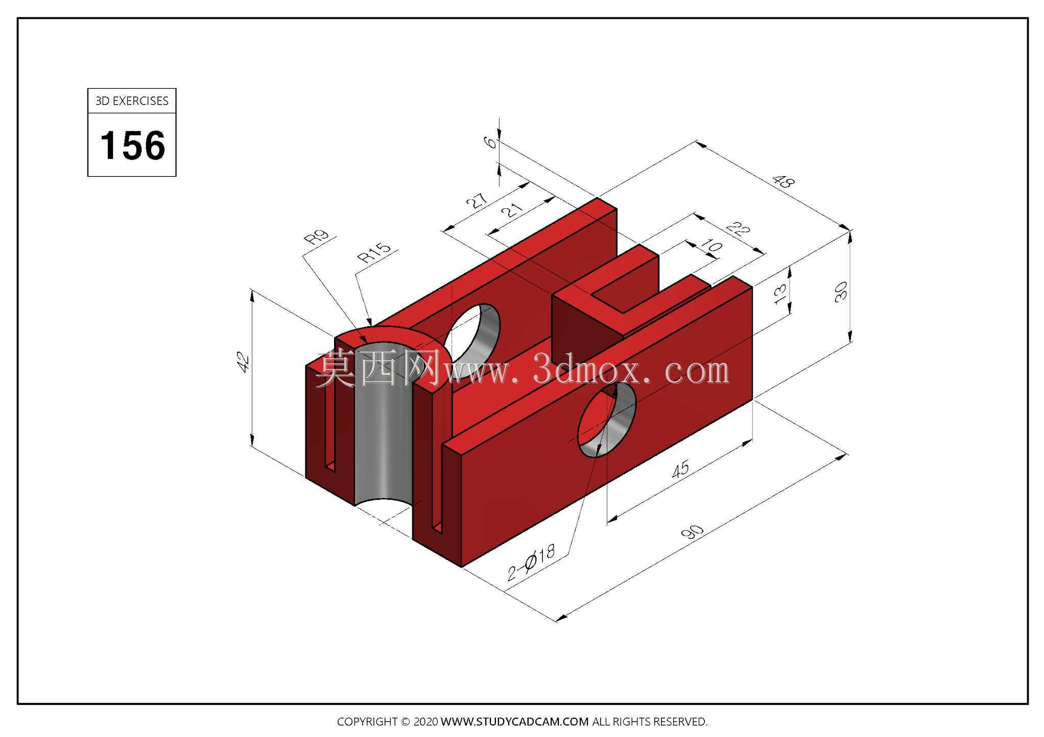 Studycadcam 3D CAD练习156 Autodesk Inventor Pro