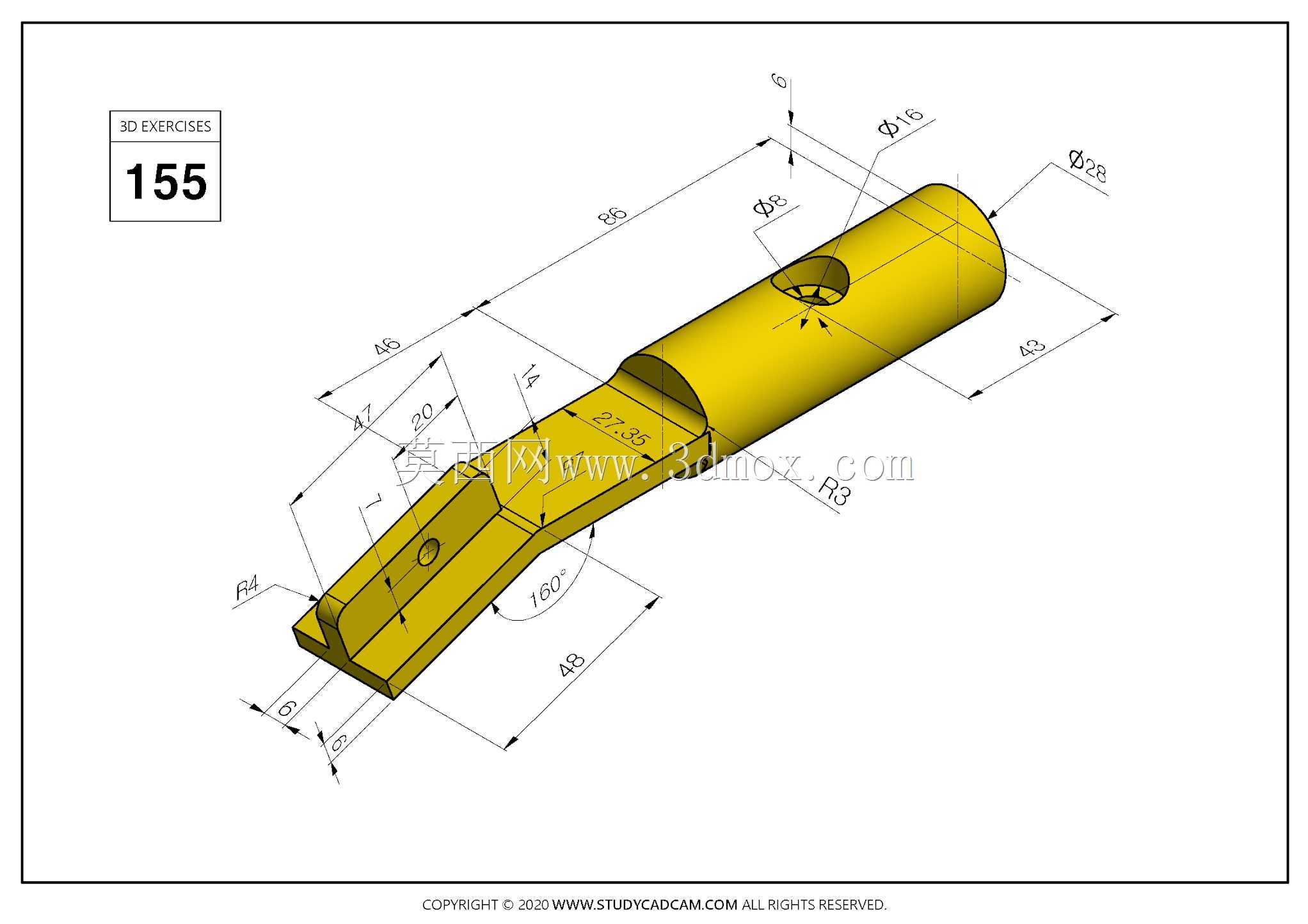 Studycadcam三维CAD练习155 Autodesk Inventor Pro