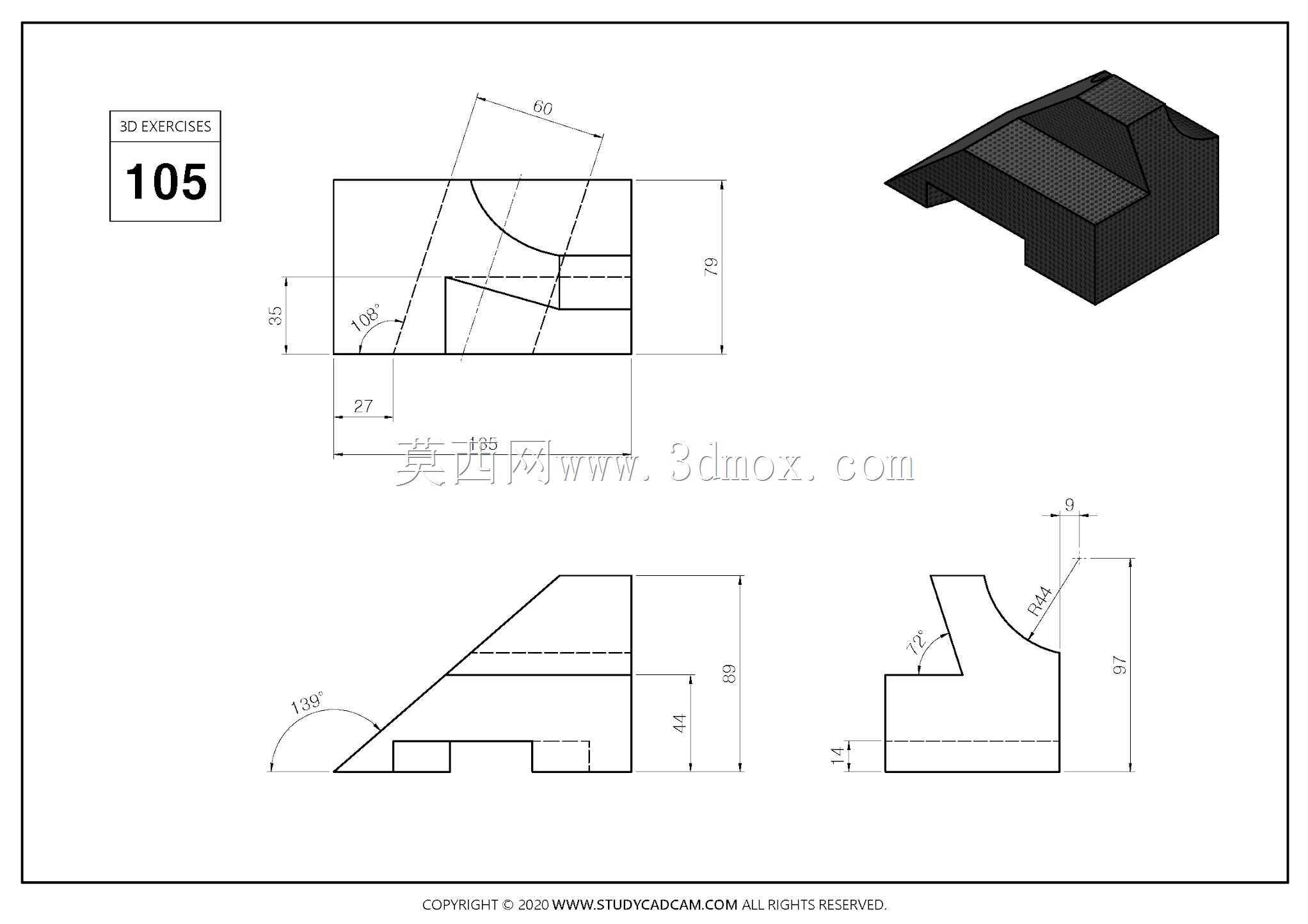 Studycadcam 3D CAD��ϰ105 Autodesk Inventor Pro
