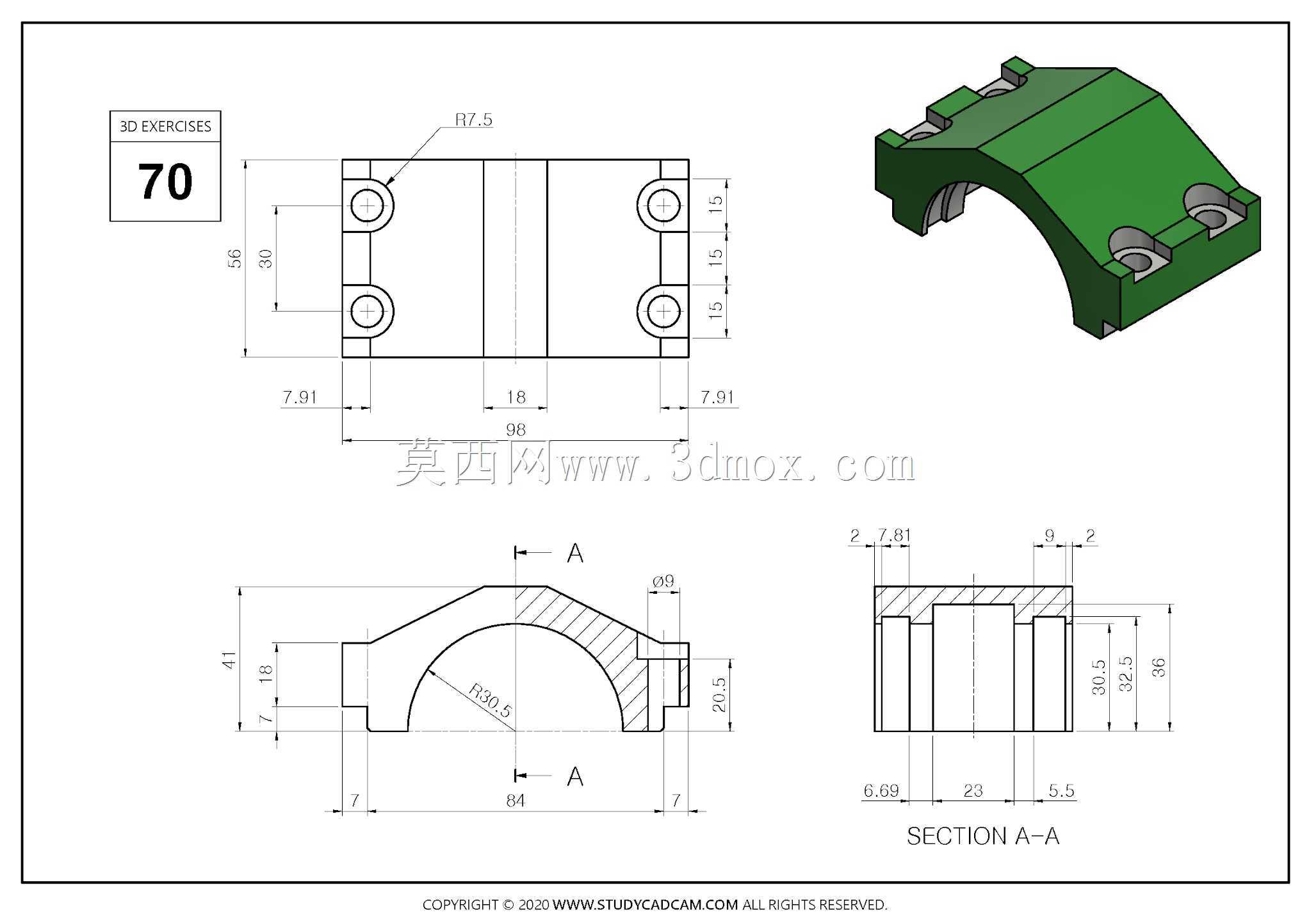 Studycadcam 3D CAD��ϰ70 Autodesk Inventor Pro