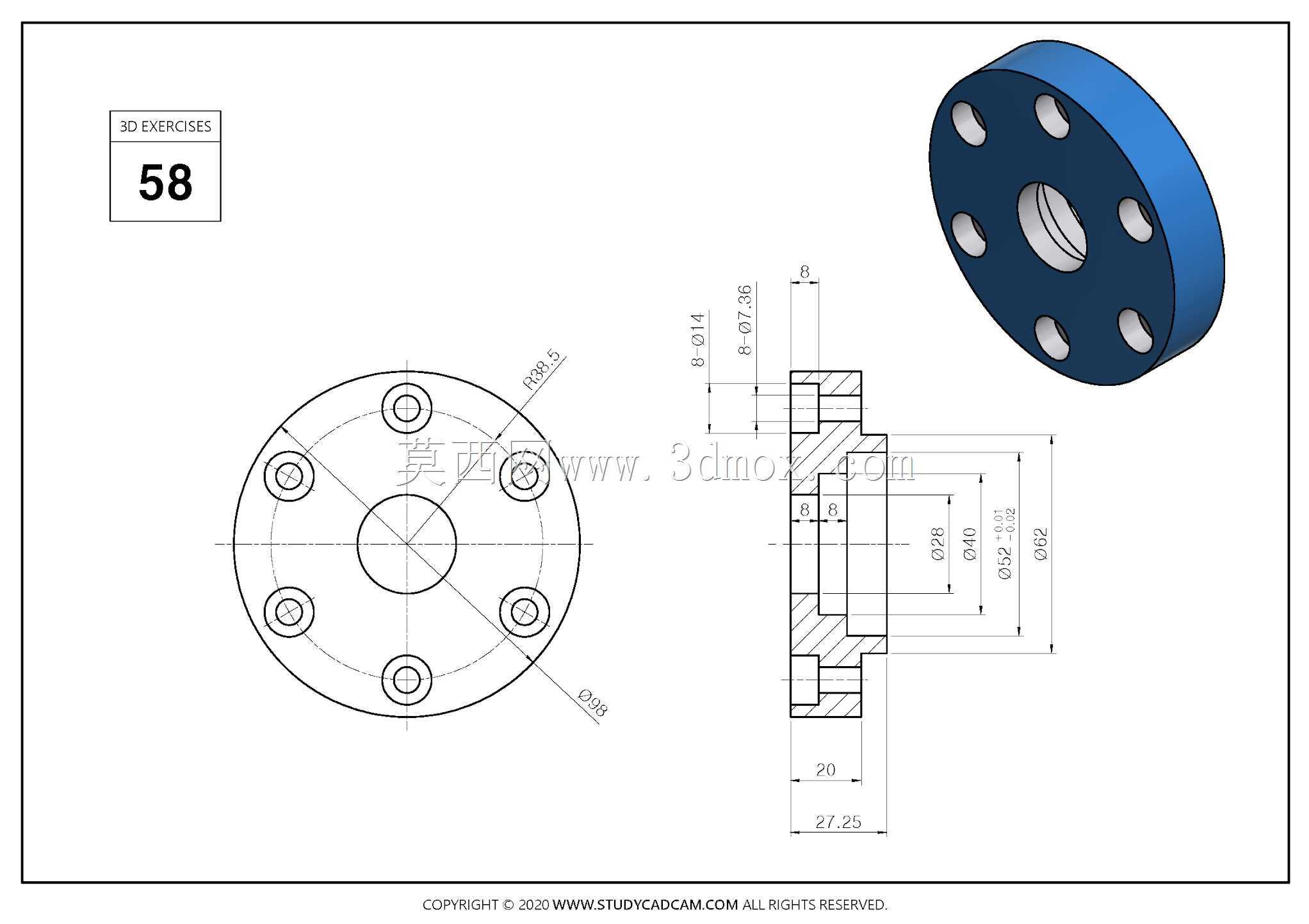 Studycadcam 3D CAD��ϰ58 Autodesk Inventor Pro