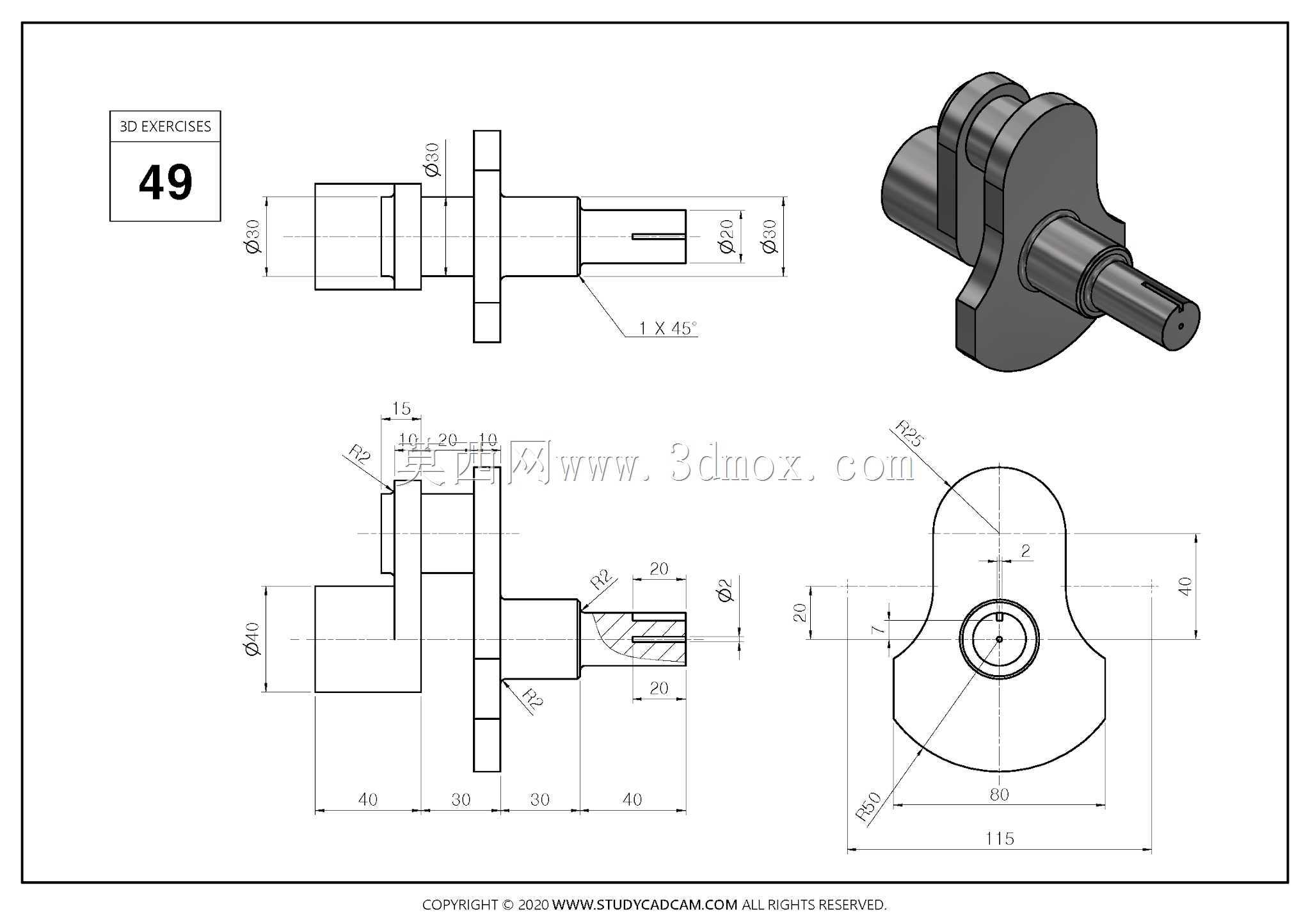 Studycadcam 3D CAD��ϰ49 Autodesk Inventor Pro