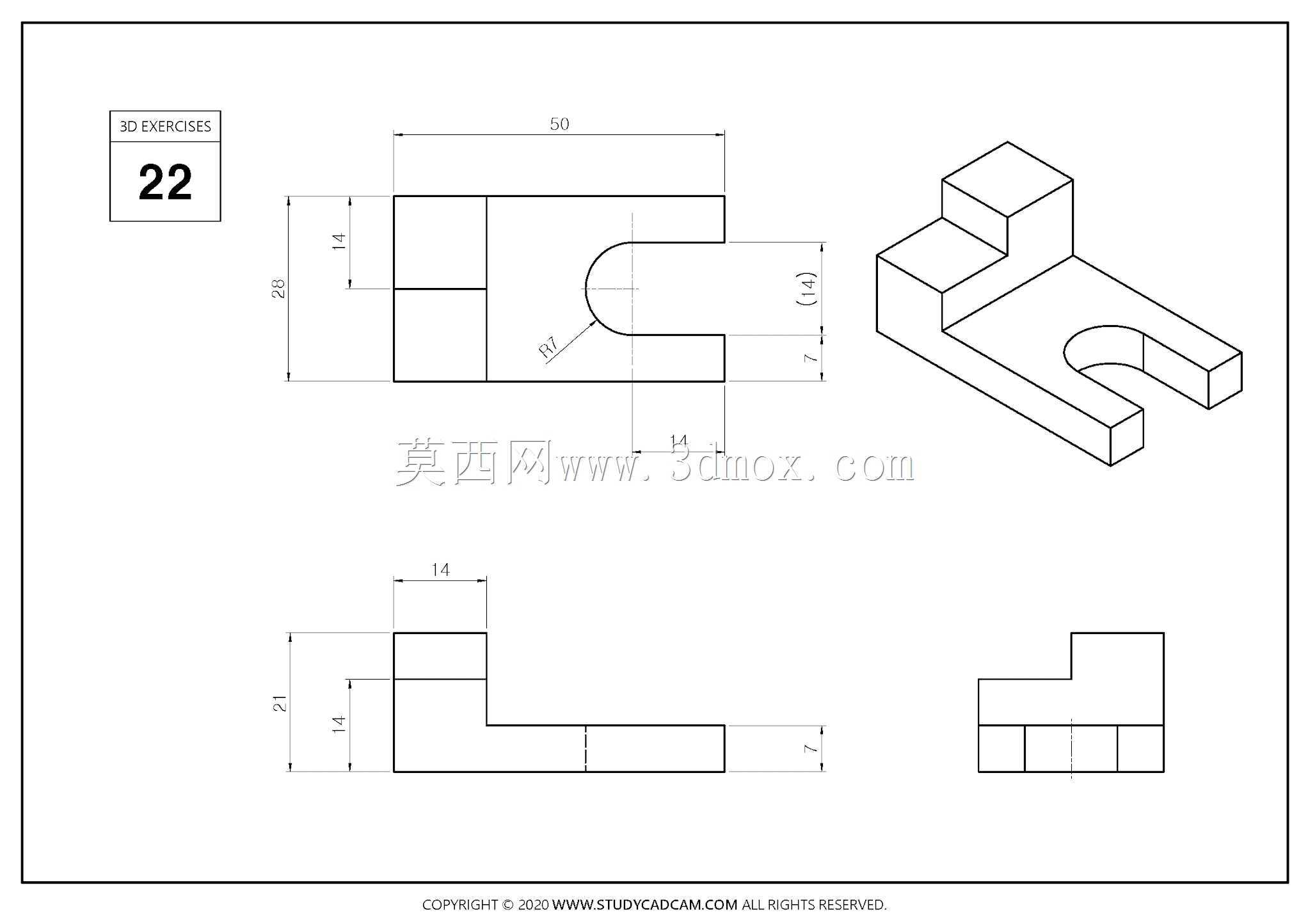 Studycadcam 3D CAD练习22 Autodesk Inventor Pro