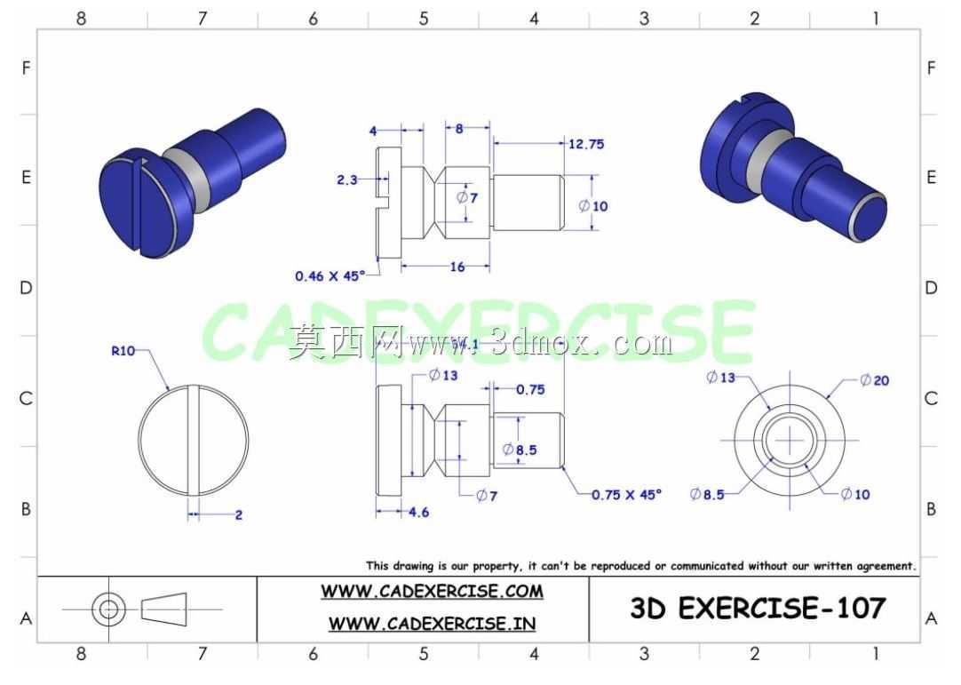 CADEXERCISE 3D CAD��ϰ107 Autodesk Inventor Pro