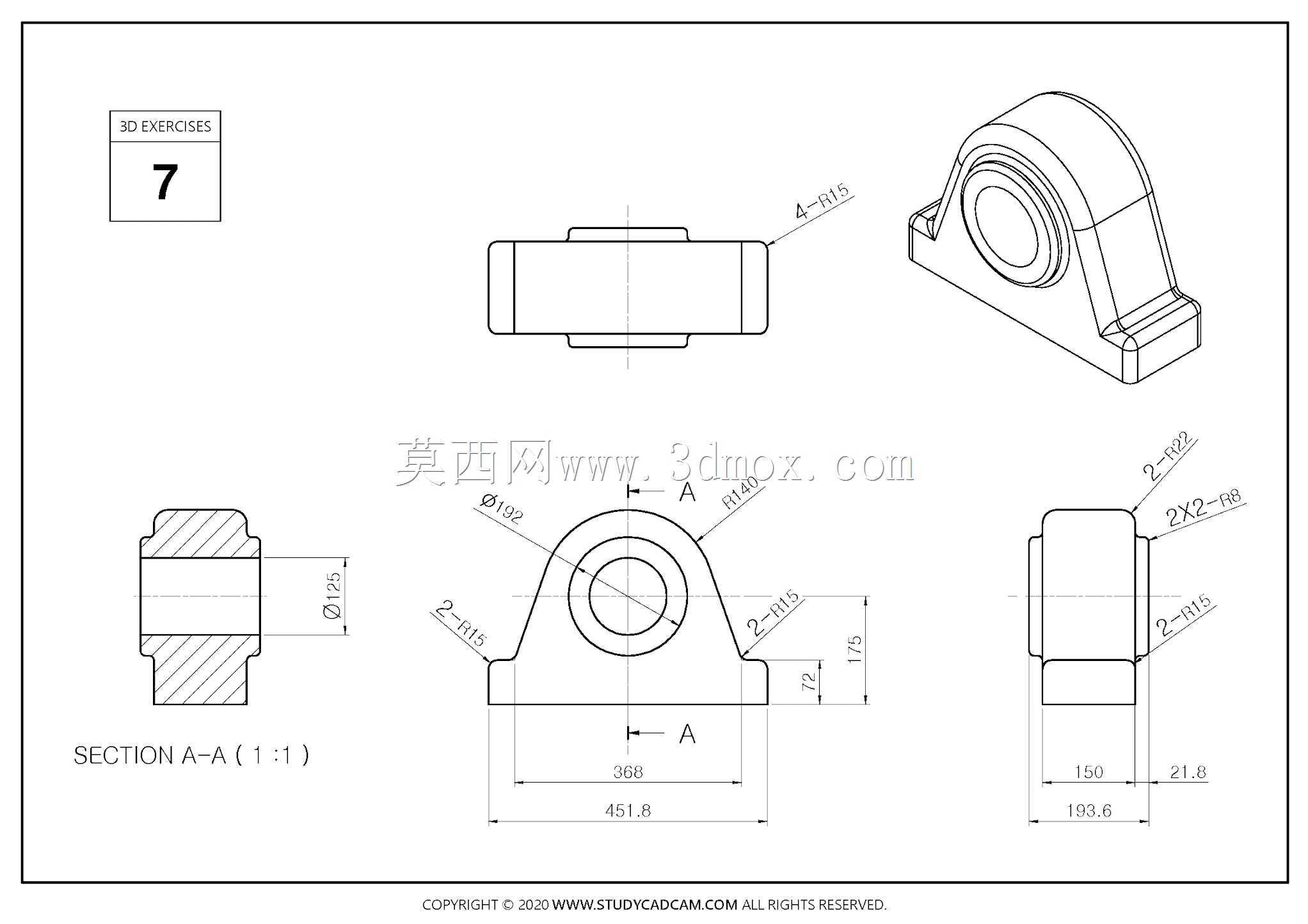 Studycadcam 3D CAD练习7 Autodesk Inventor Pro