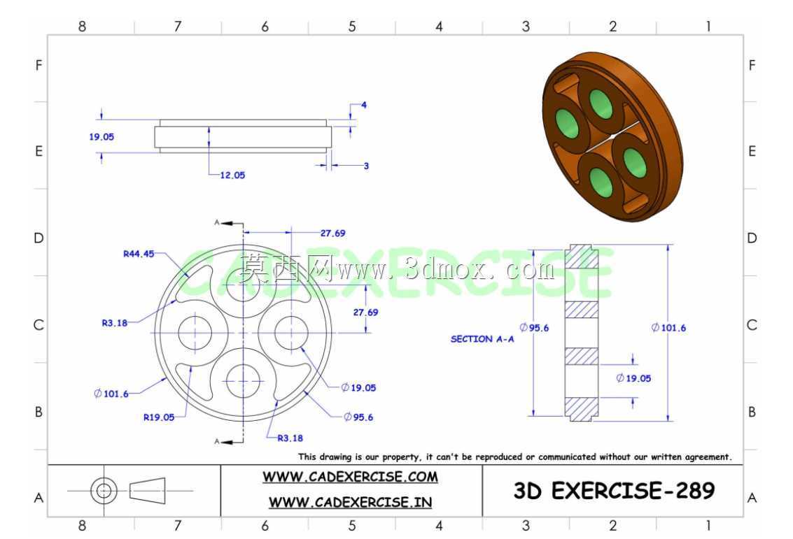 CADEXERCISE 3D CAD练习289 Autodesk Inventor Pro