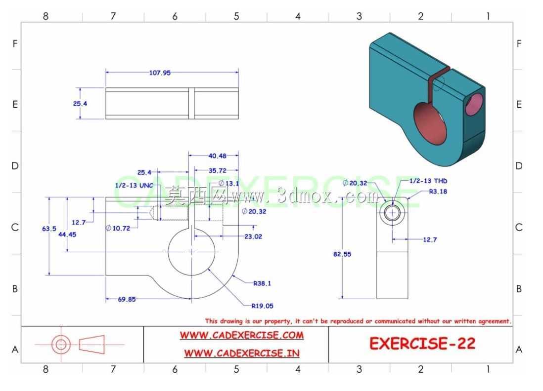 CADEXERCISE 3D CAD��ϰ22/�о�֧��/Soport de abrazadera Autodesk Inventor Pro