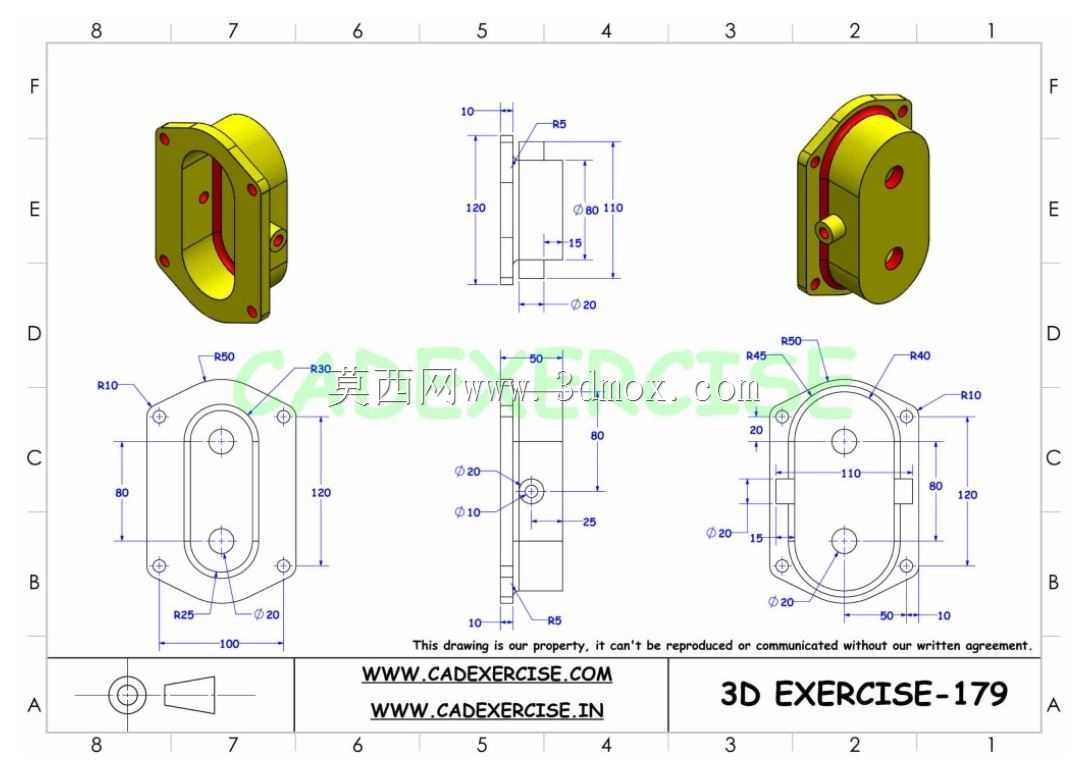 CADEXERCISE 3D CAD练习179 Autodesk Inventor Pro