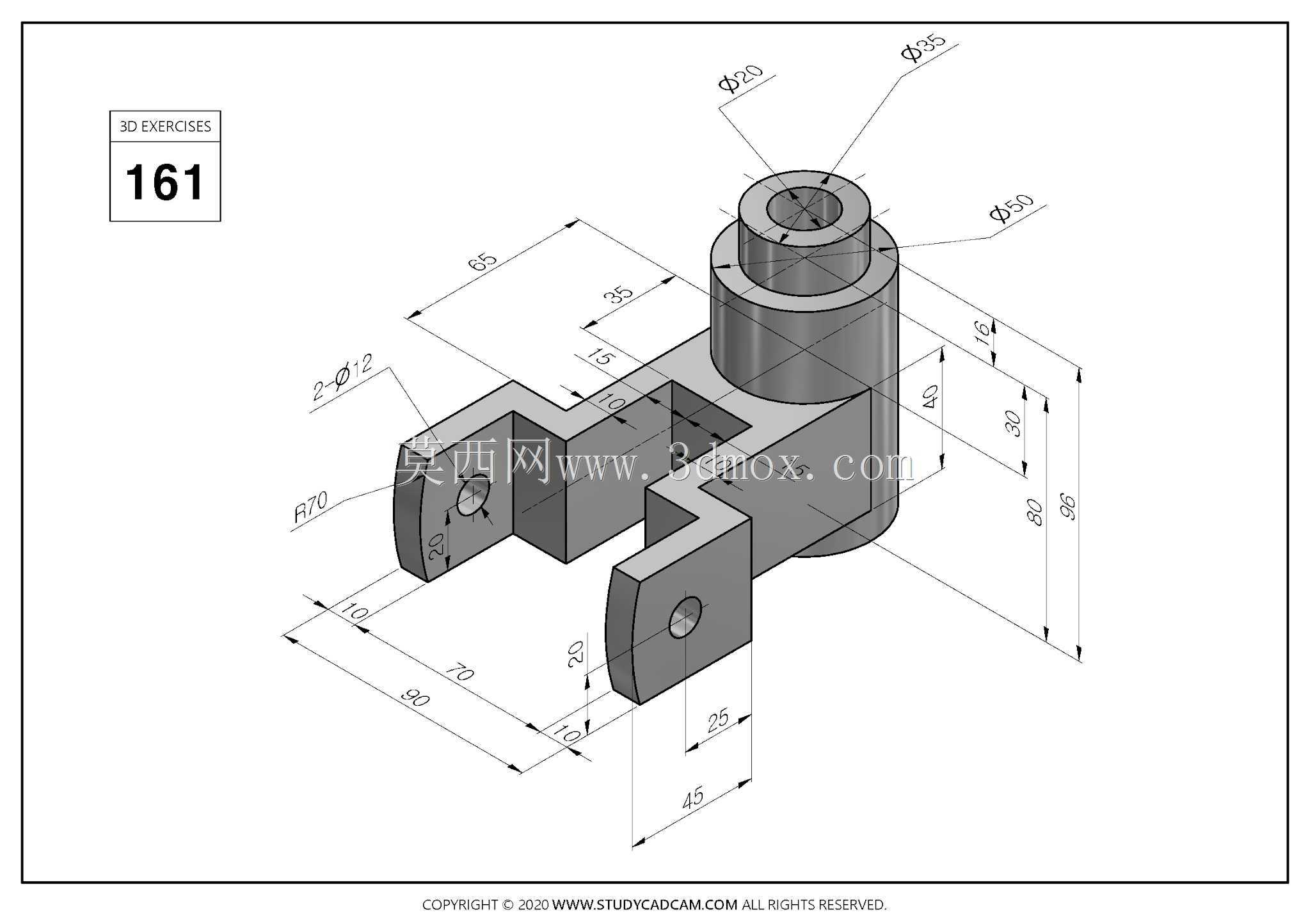 Studycadcam 3D CAD练习161 Autodesk Inventor Pro