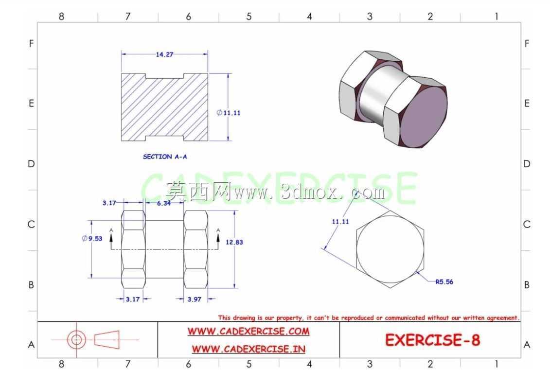 CADEXERCISE 3D CAD练习8 Autodesk Inventor Pro