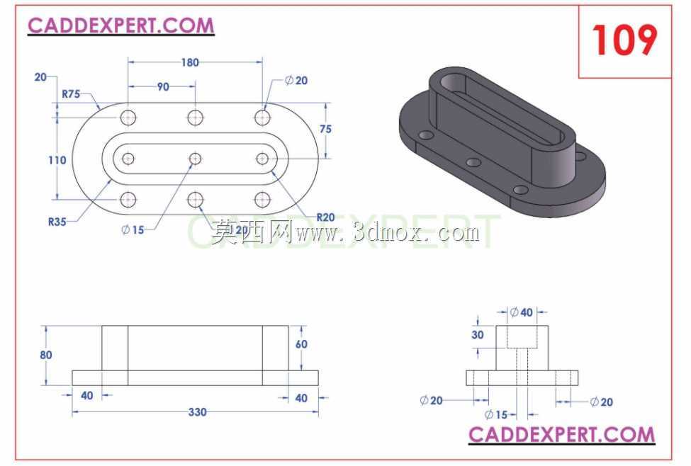 CAD三维练习109 Autodesk Inventor Pro