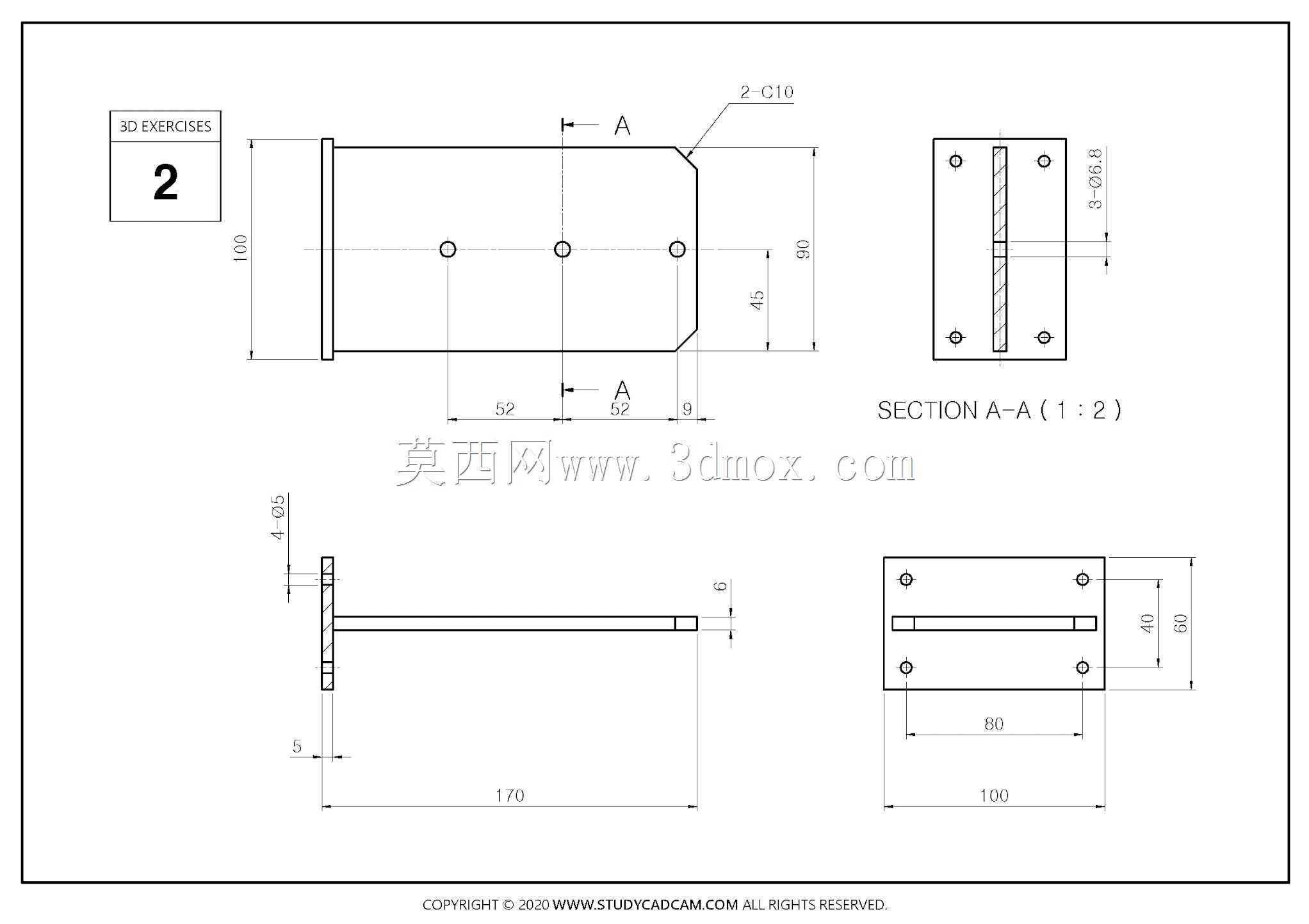 Studycadcam 3D CAD练习2 Autodesk Inventor Pro